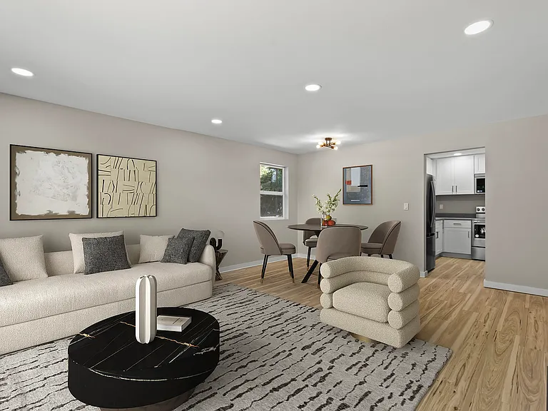 Living Room with Entry to Kitchen
