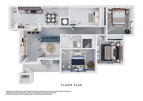 Floor plan 3 Bedroom, 2 Bath