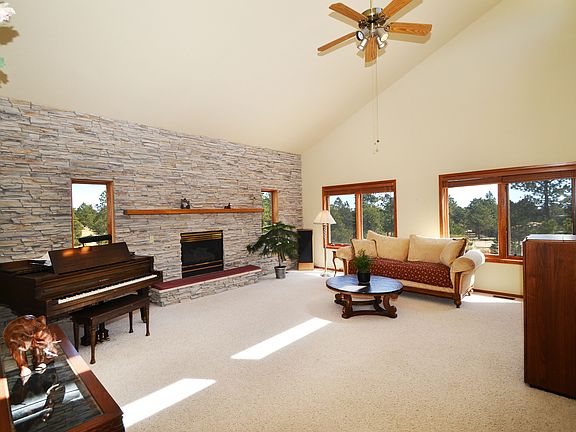 Living room with fireplace.