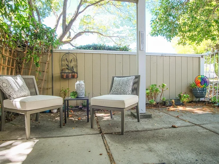 Nice patio near water feature