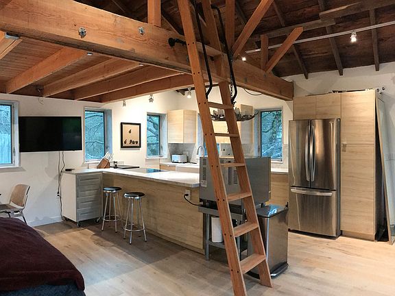 Ladder to loft above