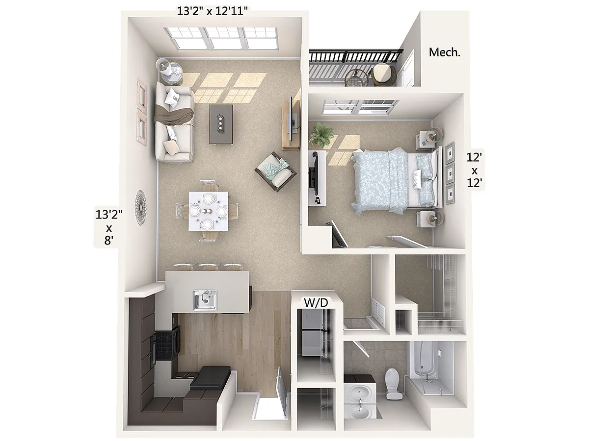 Floor plan A12-772sq-tub-Black