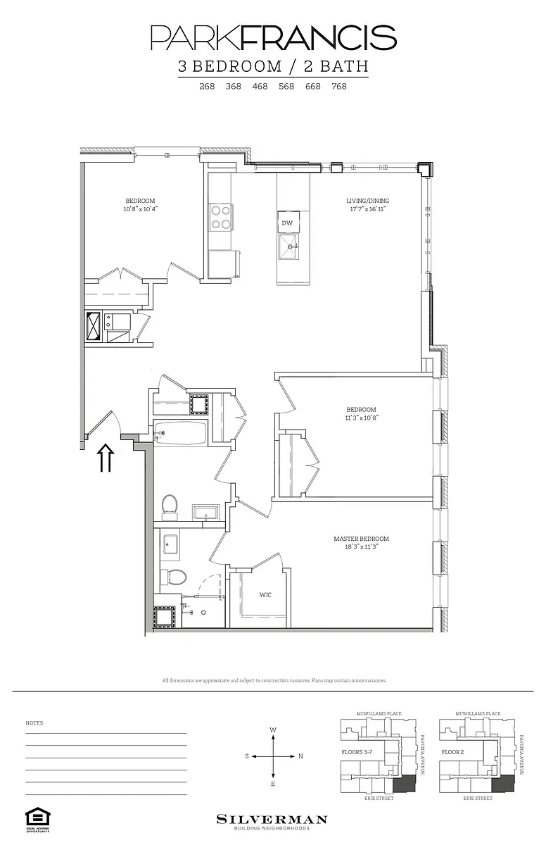 Floor plan Three Bedroom 68 Line