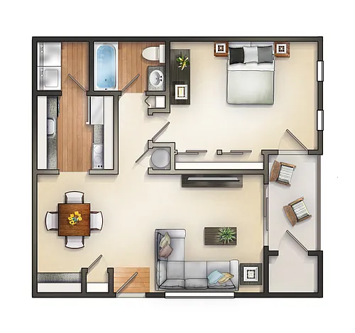 Floor plan 1 Bedroom