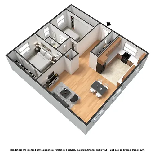 Floor plan 2 BED 1 BATH