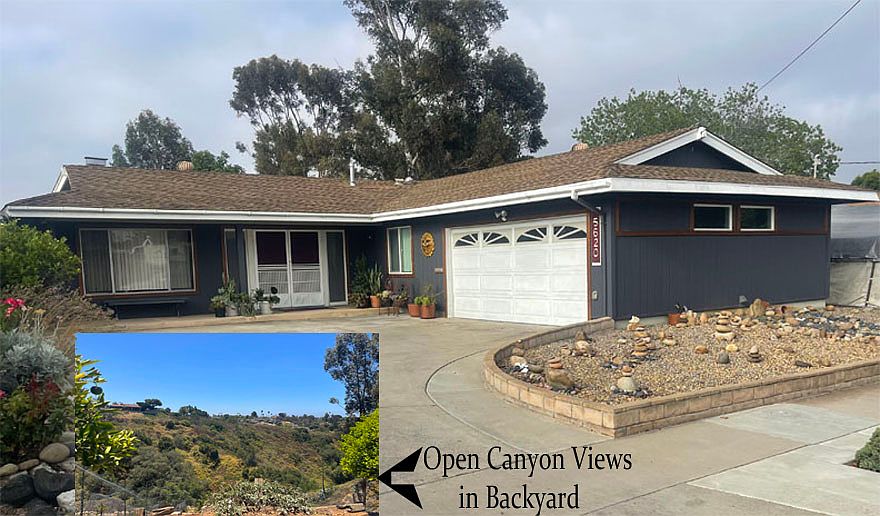 Front of Home and Open Canyon Views from the Backyard