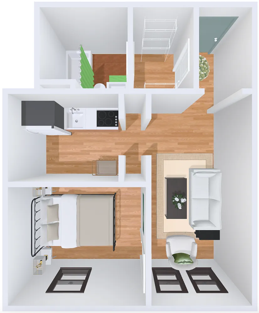Floor plan 1bd/1b 7