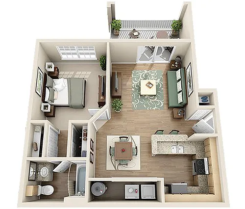 Floor plan The South Park W/Patio