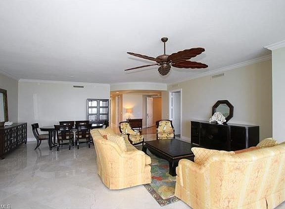 Living area facing the dining room