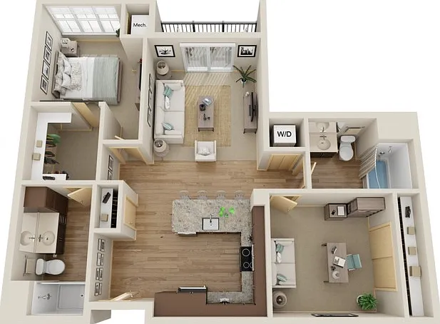 Floor Plan C3 | The Junction | Apartments in Menomonee Falls, WI Floor Plan C3 | The Junction | Apartments in Menomonee Falls, WI