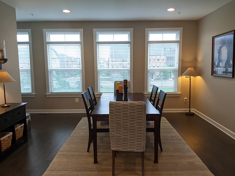 Spacious, light filled dining area