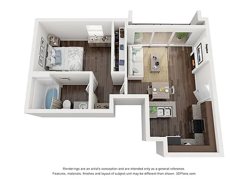 Floor plan One Bedroom A