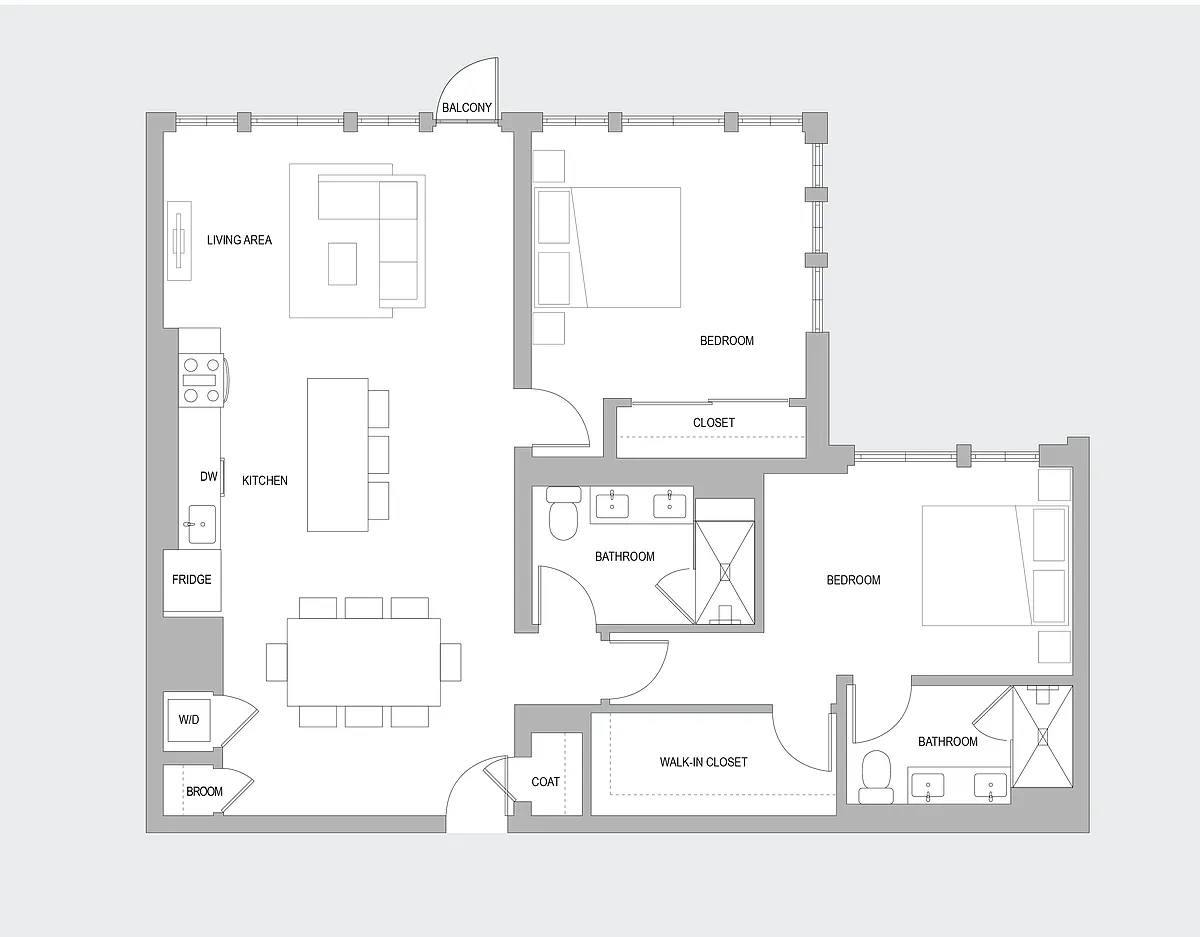 Floor plan 2 BR AE
