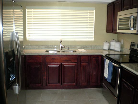 Granite counters and stainless steel appliances