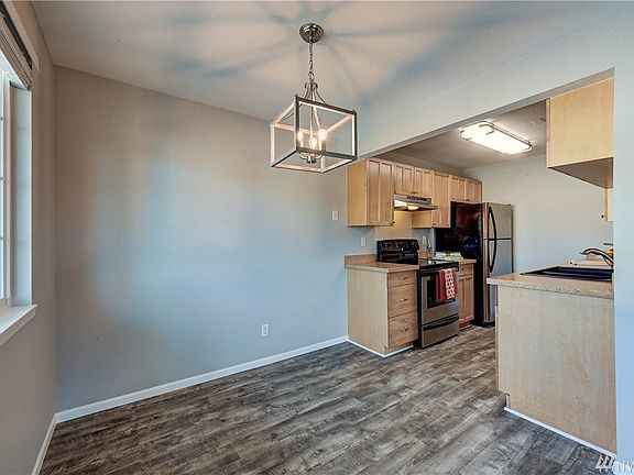 Dining room and kitchen.