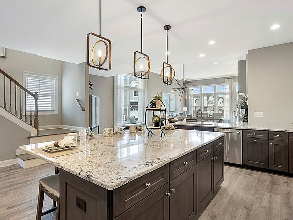 Large island in kitchen