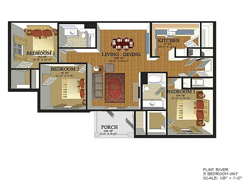 Floor plan 3 Bedroom