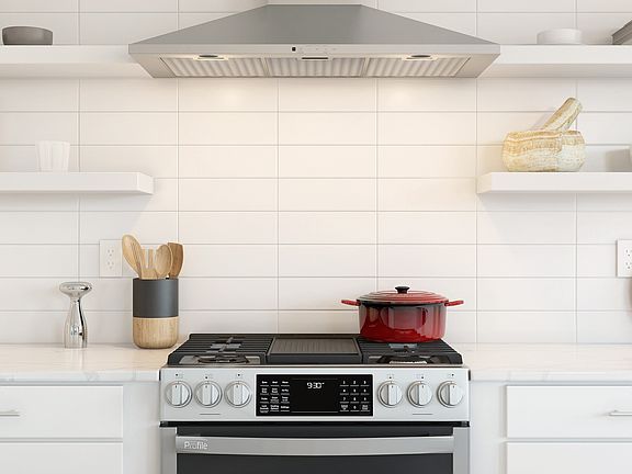 White subway tile in kitchen