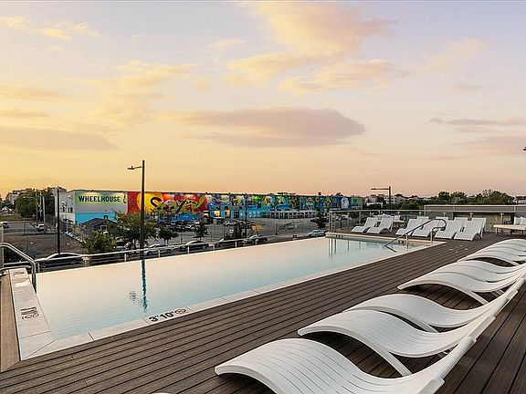 Sunset Over Rooftop Pool