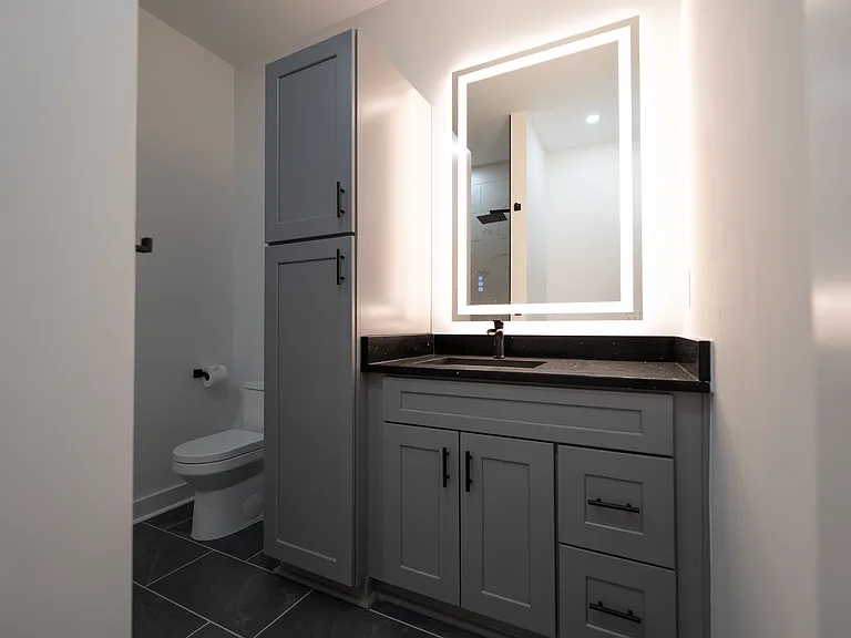 Bathroom with smart mirror