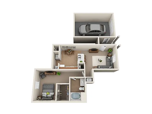Floor plan 1 bedroom down