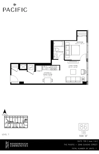 Floor plan 1 bedroom 1 bath 1 Bed 1 Bath 40
