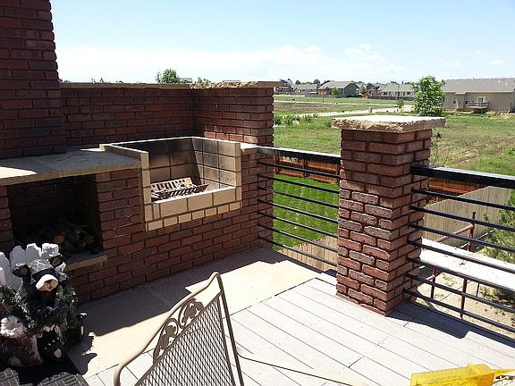 Firepit and brick pillars