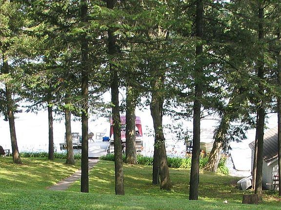 View of lake from top of hill
