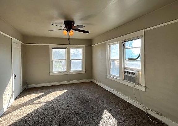 Spacious living room with equally spacious closet