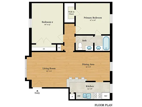 Floor plan 2Bed WD