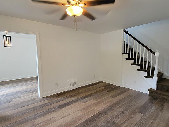 Living room and dining room