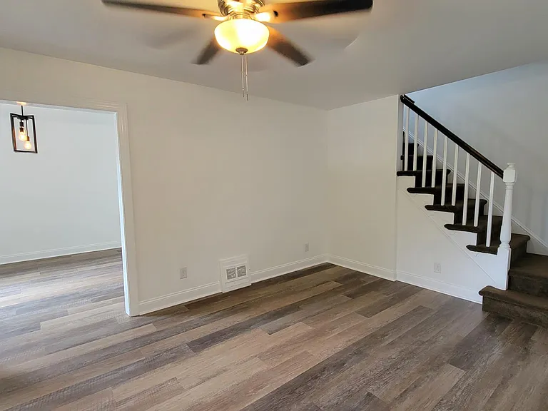 Living room and dining room