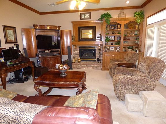 family room with fireplace