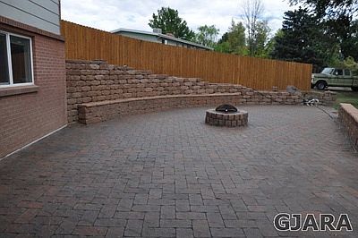 Fireplace pit on patio