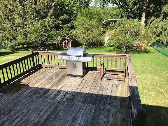 Back yard with deck, shed