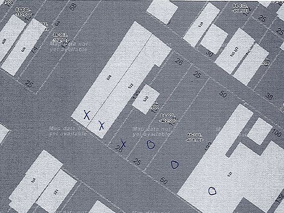 X's mark the land here