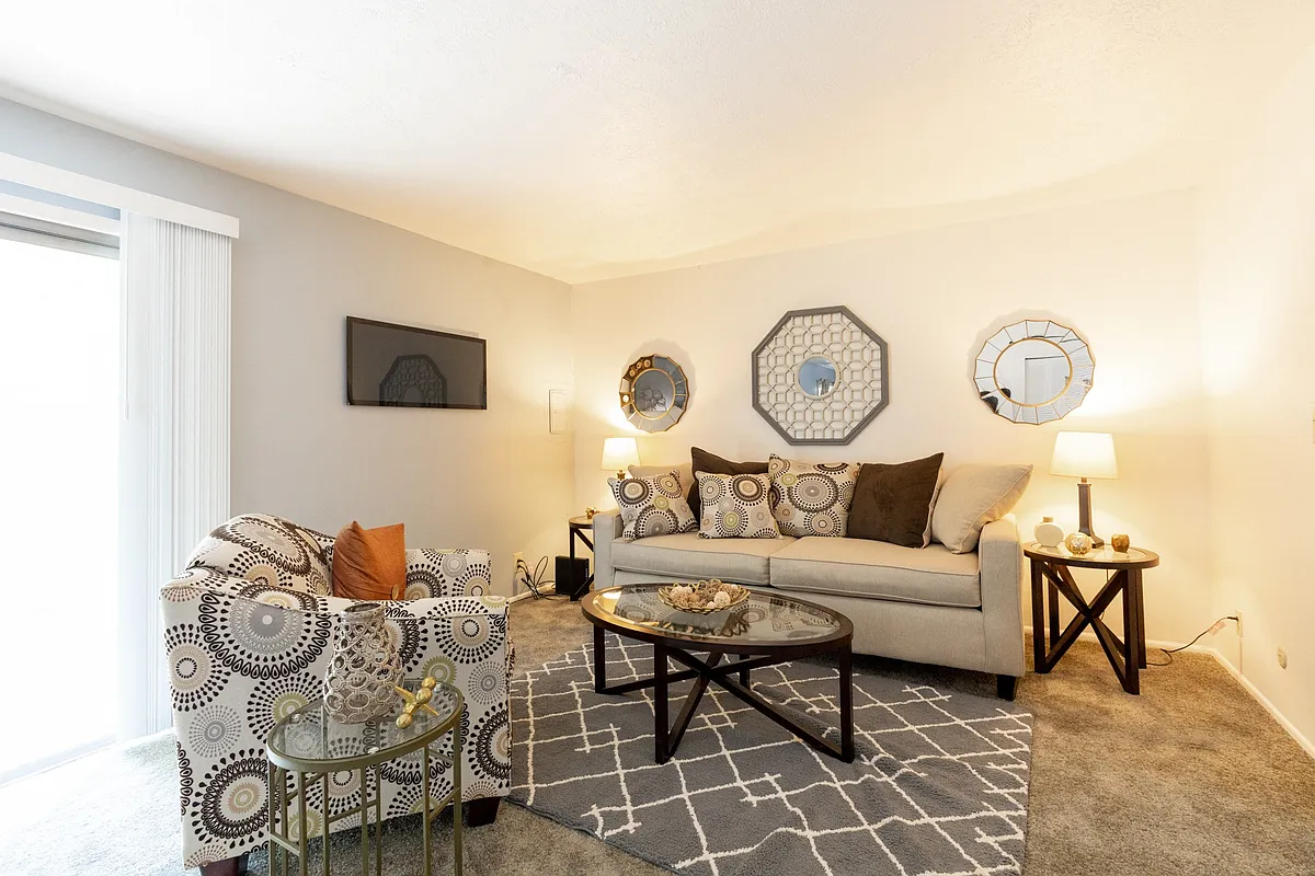 2 Bedroom Living Room Floorplan at The Addison on Main Apartments - The Addison on Main