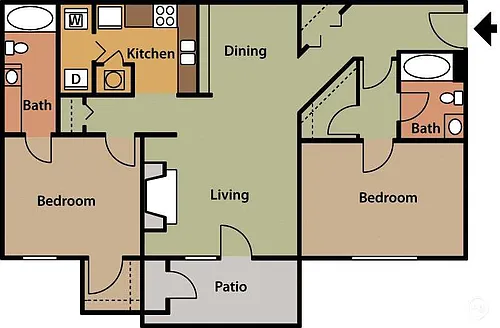 Floor plan Large Two Bedroom