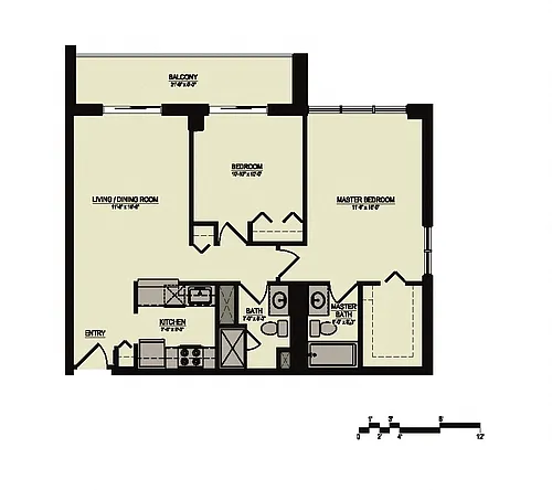 Floor plan Floor Plan 2 (2 Bed/2 Bath)