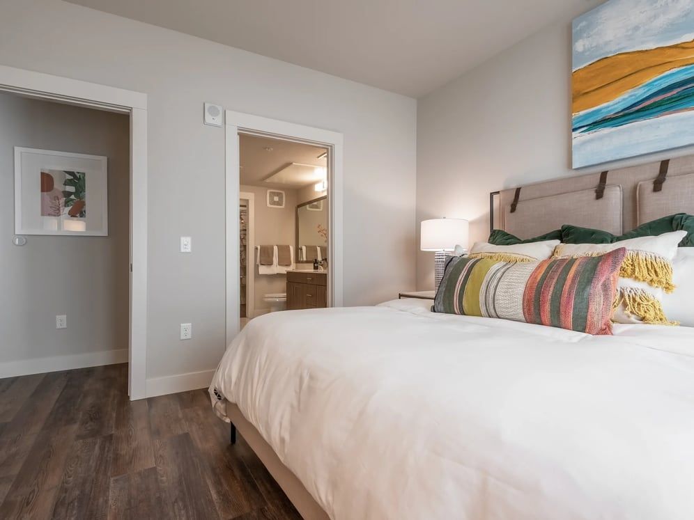 Bedroom with hard surface flooring