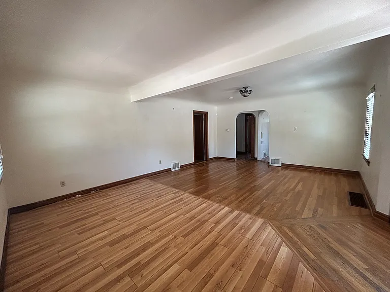 Living room and dining room area