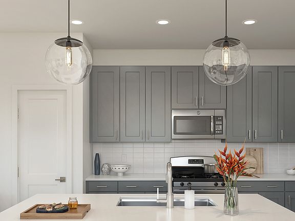 Kitchen with pendant lighting
