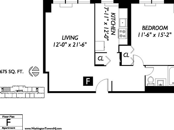 5th image of 40 Washington St #1B-1Ba-675Sqft