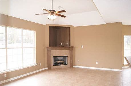 hearth room in open kitchen
