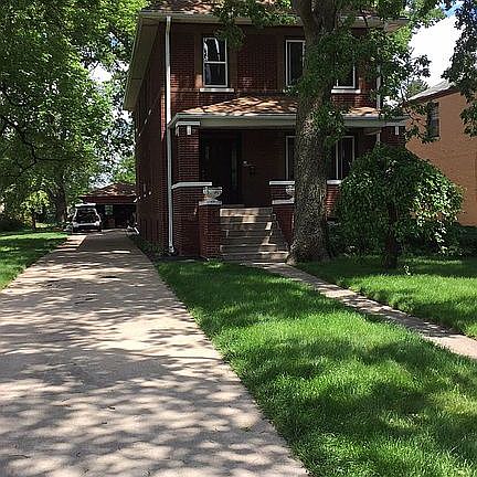 Lush tree-lined driveway