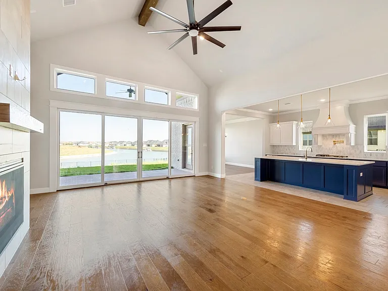 High vaulted living room ceiling
