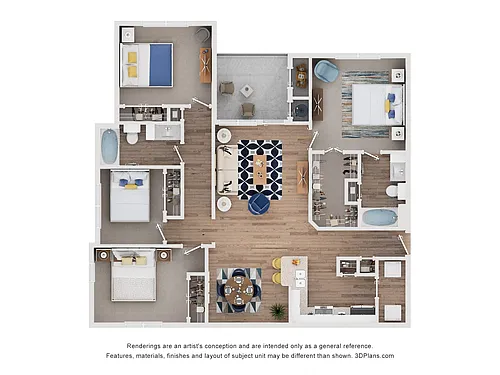 Floor plan Four Bedroom - Nueces