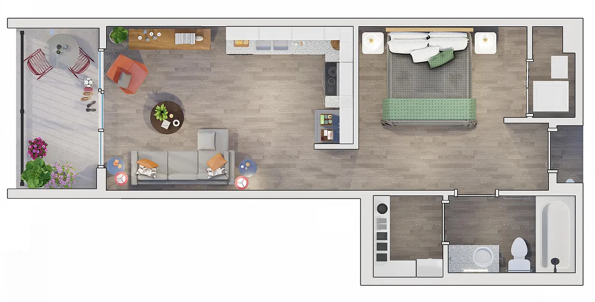 Floor plan Building 3: S3-H Furnished