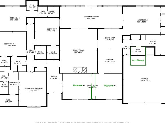 Original Floor Plan, + Ongoing Updates in Green