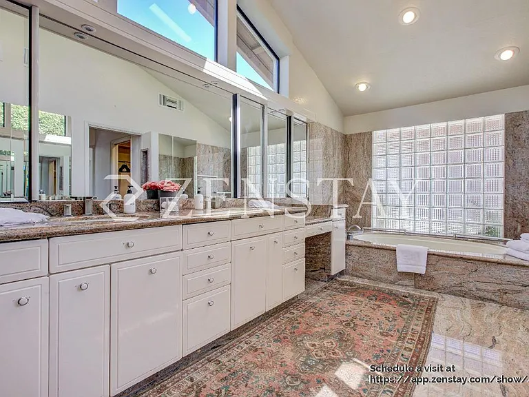 Well-appointed bathroom with soaking tub